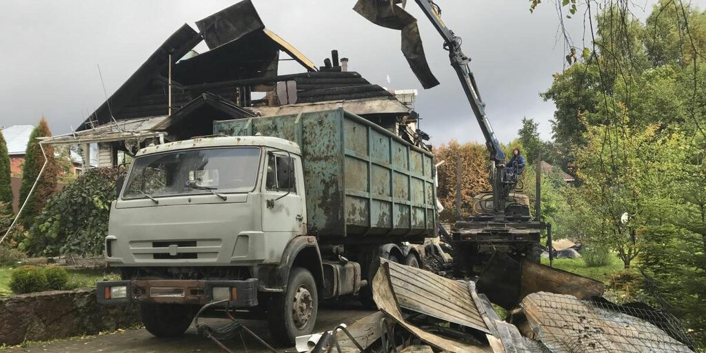 Вывоз мусора после пожара с утилизацией в Юбилейном в октябре
